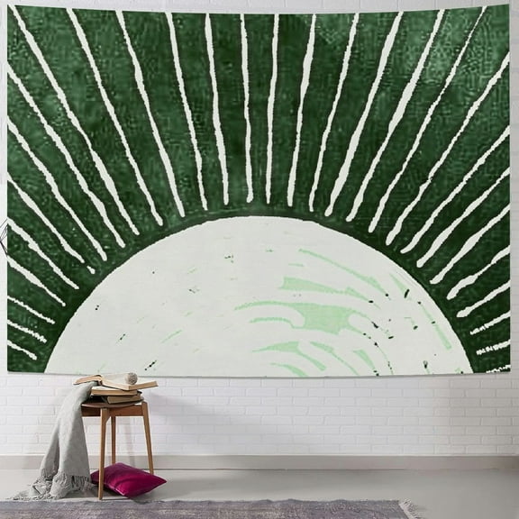Shiartex  Boho Sage Green Tapestry - Bohemian Wall Decor, Boho Tapestry for Bedroom, Neutral Boho Tapestry Wall Hanging, Sun Tapestry, Boho Wall Decor for Living Room 40x30inch