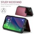 thumbnail image 4 of Mantto Case for iPhone 15 Plus with Card Holder, Retro PU Leather RFID Blocking Credit Card Slots Double Magnetic Clasp Flip Kickstand Shockproof Phone Cover for iPhone 15 Plus,Winered, 4 of 9