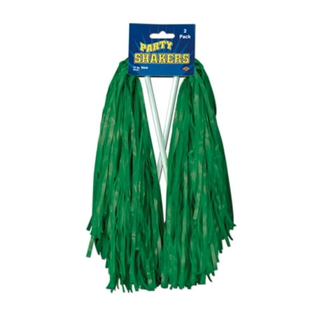 Club Pack of 48 Pre-Packaged Kelly Green Football Themed School Spirt Poly Shakers 12