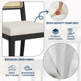 thumbnail image 6 of TacleeKii 2 Pack Rattan Dining Chairs, Armless Kitchen Side Chairs for Dining Room, Black, 6 of 8