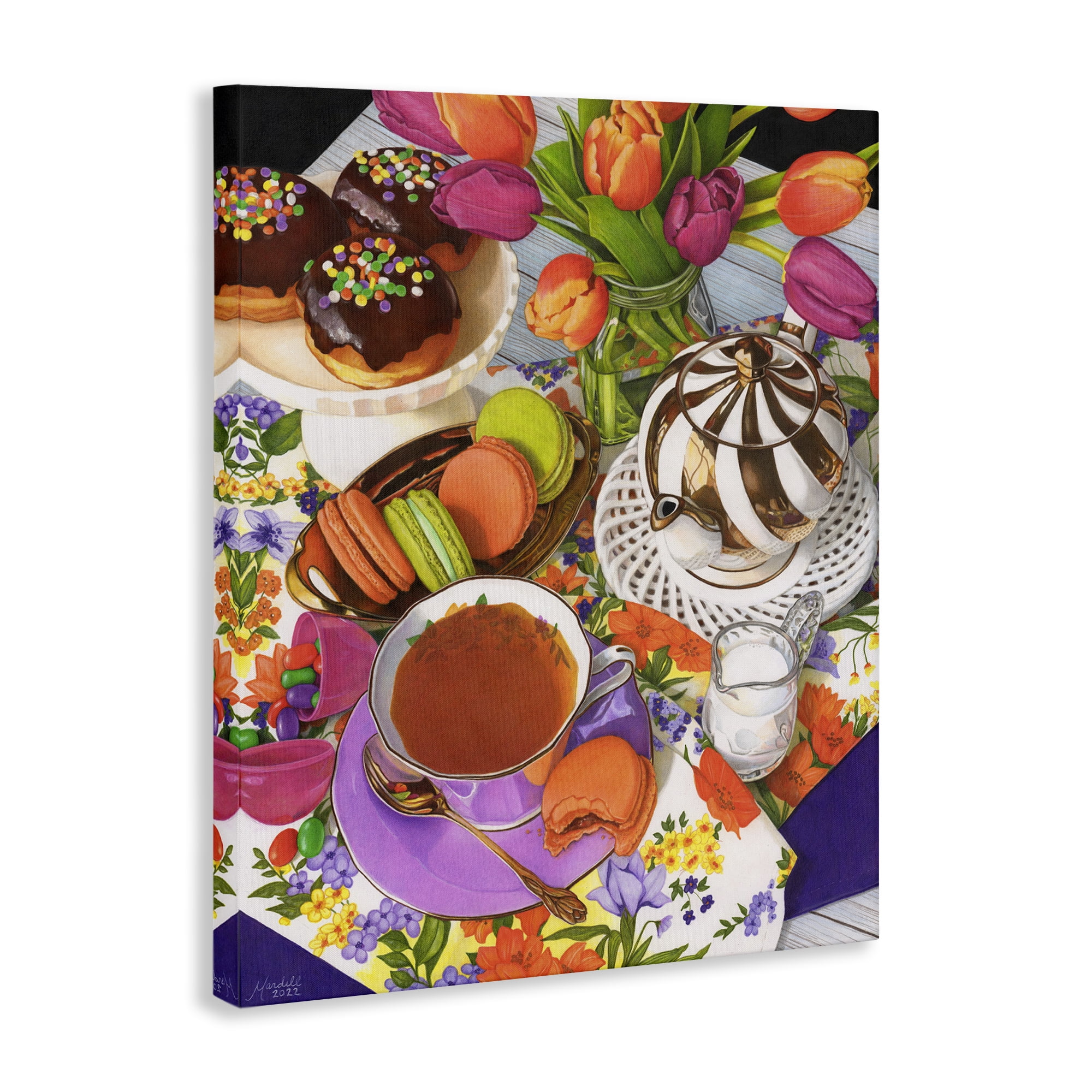 Stupell Industries Spring Tea Party Food & Beverage Painting Gallery Wrapped Canvas Art Print Wall Art, 24 x 30
