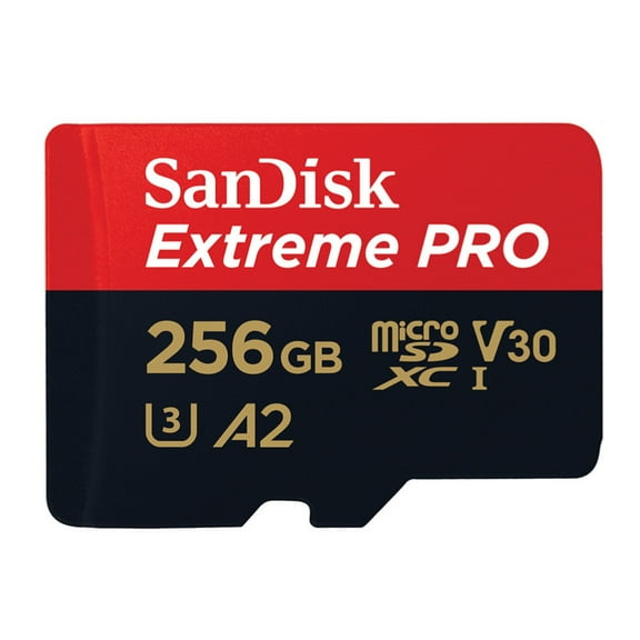 SanDisk Extreme Pro 256GB microSDXC UHS-I U3 A2 V30 Memory Card with Adapter