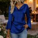 thumbnail image 1 of TaTaai Women Elegant Cowl Neck Long Sleeve Satin Blouse Loose Fit Silky Smooth Fabric Soft Comfortable Fashion Top for Office Party Daily Vacation Outfits Gift, 1 of 6