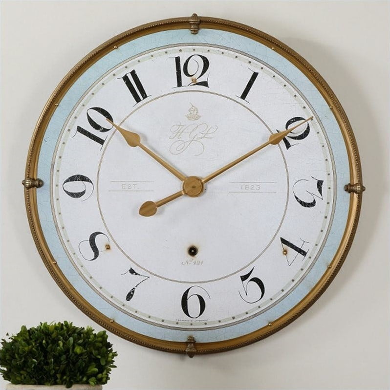 Uttermost Torriana Wall Clock In Antique Gold Frame Canada - Premium Quality Wall Clocks Uttermost Torriana Wall Clock In Antique Gold Frame Canada - Premium Quality Wall Clocks
