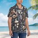thumbnail image 3 of Fotbe Wildflower Watercolor 1 Camisa Hawaiana para Hombre Unisex – Camisa Casual de Verano con Botones de Manga Corta de Algodón y Lino,Large, 3 of 7