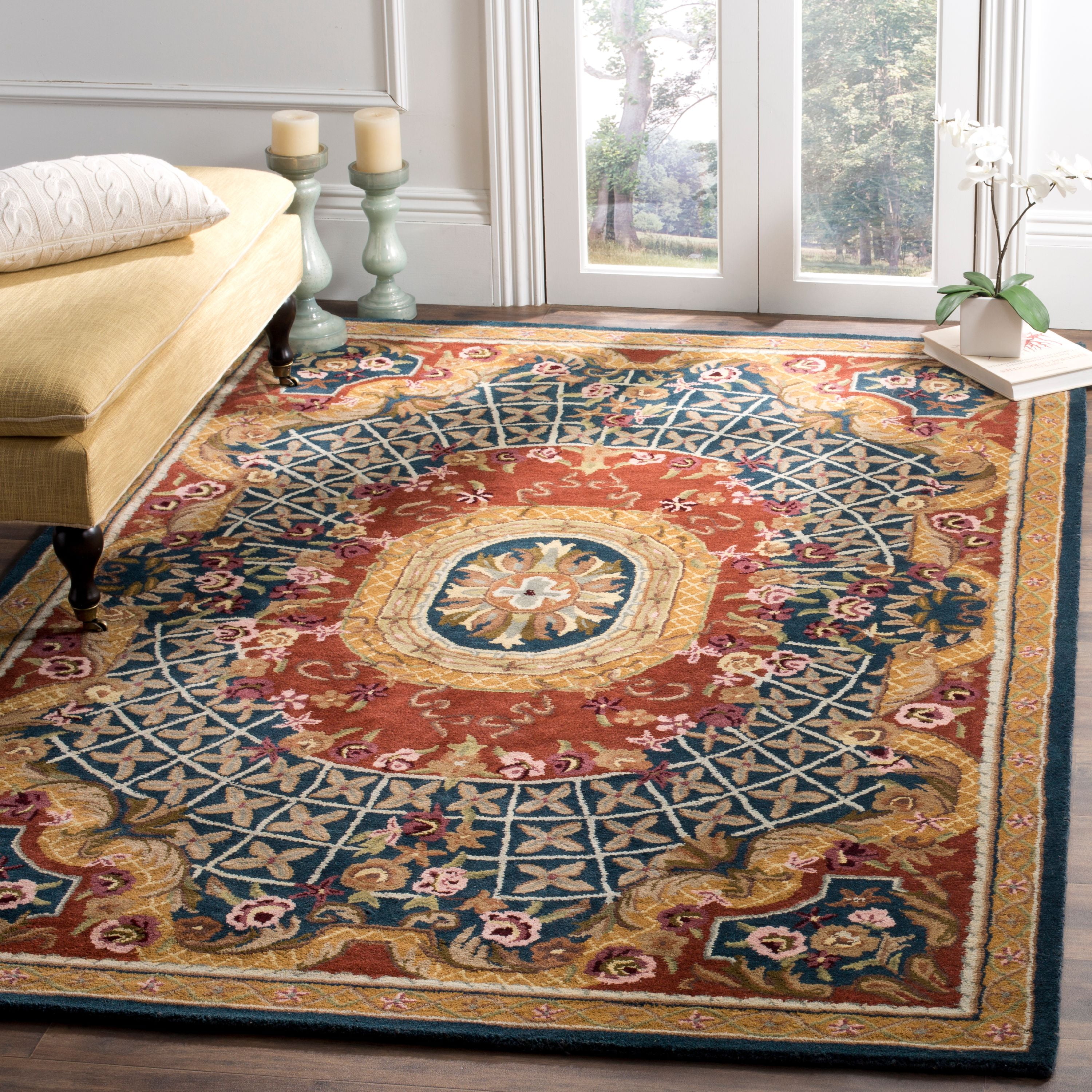 Safavieh Classic Chandler Floral Bordered Area Rug Or Runner Walmart