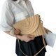 thumbnail image 3 of Bolso de hombro de paja para mujer, bolso cruzado con pompón tejido a mano, bolso tipo sobre de playa de verano, cartera XBTCLXEBCO diseño de bolso tipo sobre cuadrado, bandolera de piel texturizada, largo ajustable, 3 of 6