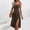 Brown, variant on Ladies Summer Casual Sexy Hanging Strap Split Printed Round Neck Dress