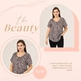 thumbnail image 3 of TIYOMI Womens Plus Size Summer Tops 3x Buttons Up Henley Shirts Leopard Print Short Sleeve Tees Cheetah Crewneck T-shirts For Women Casual Tunics 3XL 20W 22W, 3 of 4