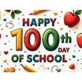thumbnail image 4 of LUUFILx Happy 100th Day of School Banner Celebration Decorations Colorful Backdrop School Party Supplies Classroom Event Background Photography Props, 4 of 8