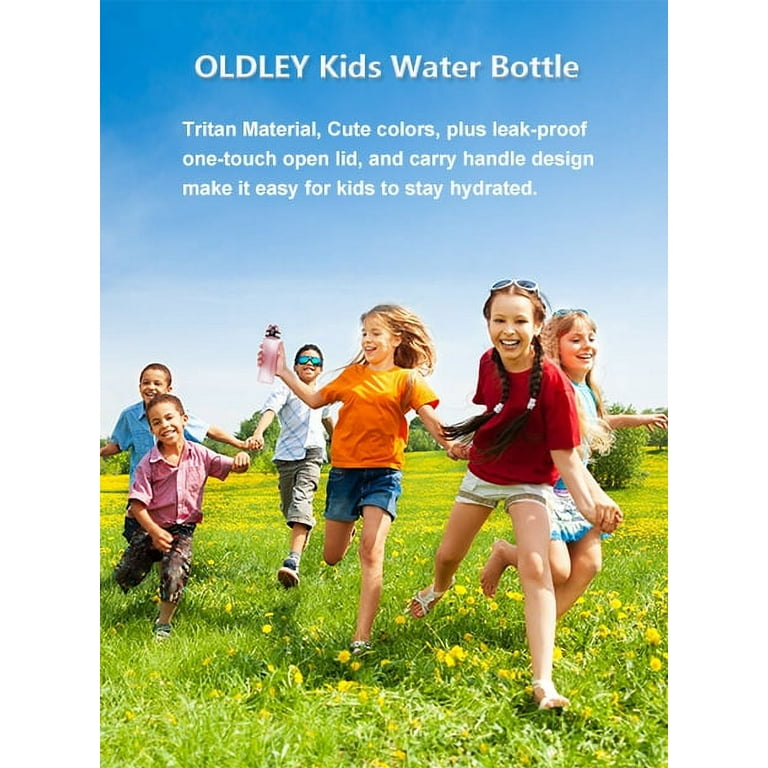  OLDLEY Kids Water Bottle for School, 12 oz (Straw Lid) BPA-Free  Reusable Leak-proof Durable Tritan Plastic Water Bottles with One-handed  Opening Straw Lids, Anti-dust Spout Cover (Blue) : Sports & Outdoors