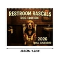 thumbnail image 3 of Restroom Rascals Dog Edition 2026 Wall Calendar,Spiral Bound Monthly Planner With Good Times Themed Dog Illustration For Home Office Classroom Decor,1Pc Gift For Dog, 3 of 6