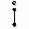 thumbnail image 1 of Acrylic 14G 5/8 in. Lg Iron Cross White on Black Barbell, 1 of 1