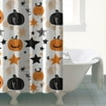 thumbnail image 4 of Shower Curtain for Bathroom Orange Pumpkin Bat Spider Spooky Happy Shower Curtains Durable Modern Bath Curtain Hooks Included,72x72Inch, 4 of 5