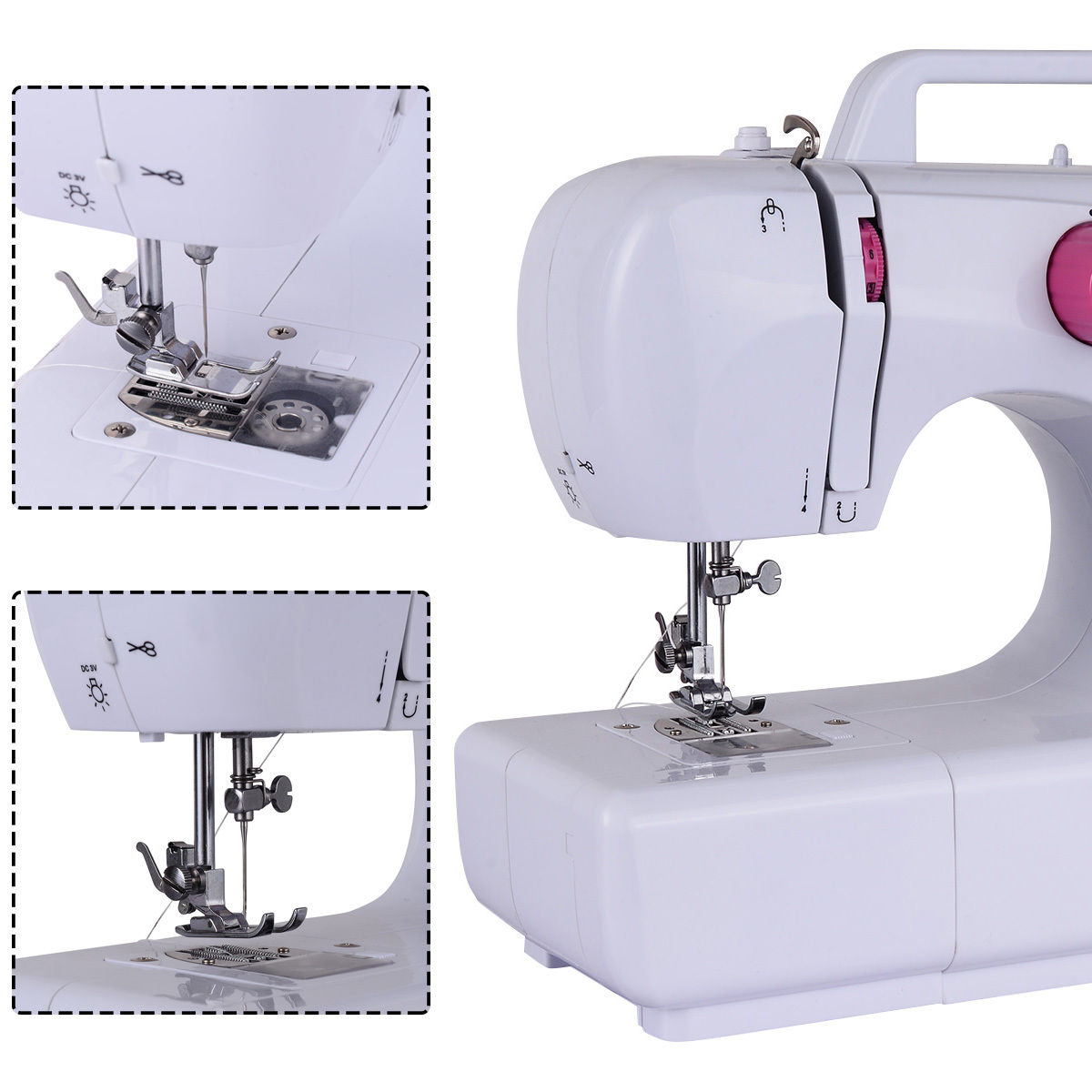 Costway Sewing Machine Household Multifunction Double Thread and Speed FreeArm Crafting Mending