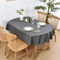 thumbnail image 2 of Oval Tablecloth 60 x 102 Inch Washable Fabric Table Cloth Solid Grey Table Cover for Dining Wedding Party Banquet Tabletop Decoration, 2 of 6