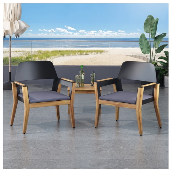 SOHO CLUB CHAIR MP2 (set of 2) Teak Wood Metal Waterproof Fabric