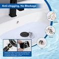 thumbnail image 2 of Tapón de desagüe para lavabo de baño Hibbent 3 en 1, negro mate, 2 of 9
