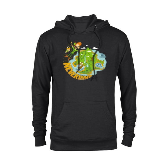 Disney Peter Pan and Tinker Bell Never Land Map - Pullover Hoodie for Adults - Customized-Black