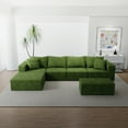 thumbnail image 3 of Green Boneless Couch, Sectional Couches for Living Room, Modern Modular Sofa, 4-Seater with 2 Ottomans and Oversized Chaise, 3 of 7