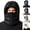 Black, variant on Men's Winter Hooded Face Guard with Zipper, Thermal Insulated Wind Resistant Full Coverage Solid Color Balaclava Neck Warmer for Cycling Outdoor Navy