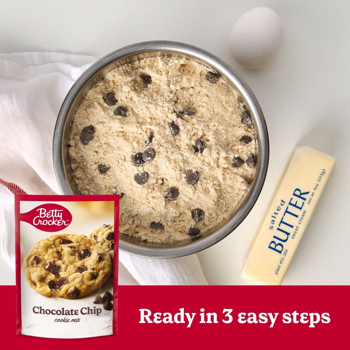 (12 pack) Betty Crocker Chocolate Chip Cookies, Cookie Baking Mix, 17.5 oz