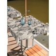thumbnail image 2 of Outdoor Tablecloth with Umbrella Hole for Patio/Picnic/Party/Camping, Grey Coastal Waterproof Table Cloth Square Cover Washable, Summer Conch Starfish Scallops Vintage Nautical (60"x 60"), 2 of 9