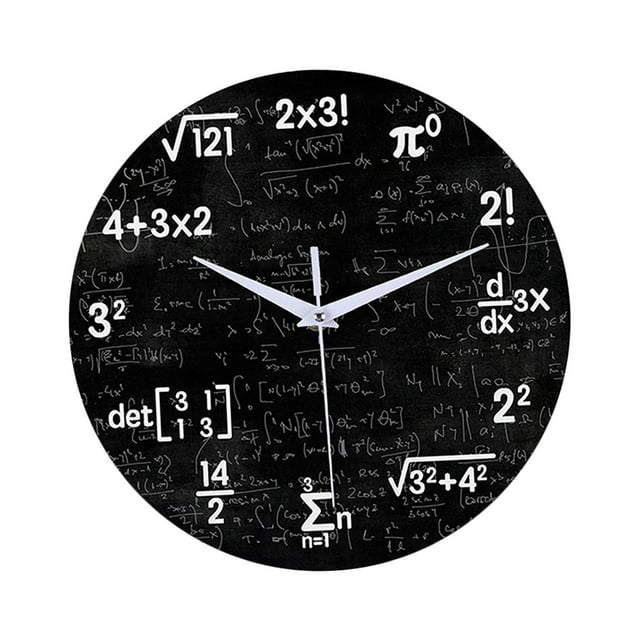 Reloj moderno redondo 12 - Reloj de pared con ecuaciones matemáticas y diseño artístico único para
