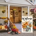 thumbnail image 6 of Sm:)e Bow Pumpkin Sunflower Floral Outdoor Flag, 12 x 18 Inch, Burlap, Double-Sided, Fall Garden, 6 of 7