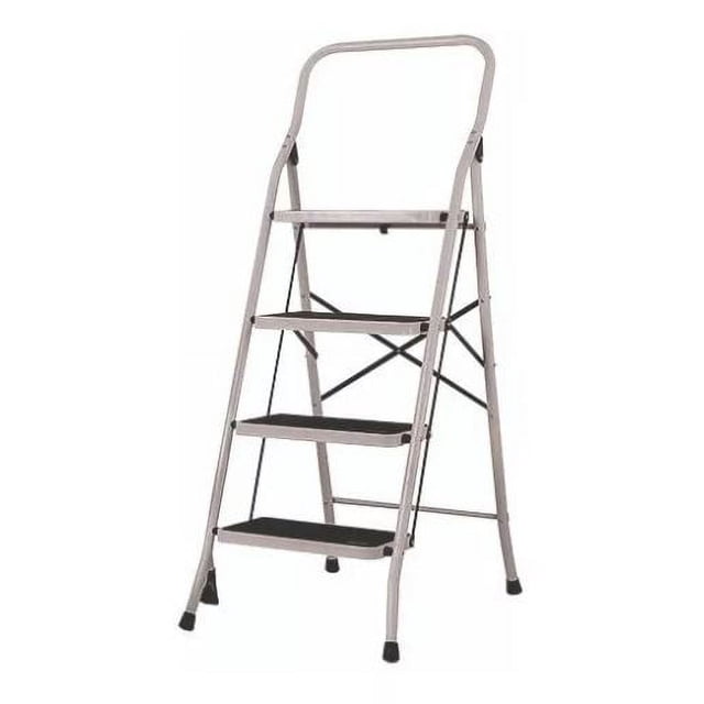 Escalera Plegable 4 Peldaños Antiderrapante Adir 10534 Color Blanco