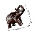thumbnail image 2 of HINTRMENT Scene Layout Decor Carved Elephant Statue Black Wood Ornament 1Set, 2 of 8