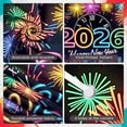 thumbnail image 2 of Colorful New Year 2026 Banner with Fireworks for Celebration Event City Skyline, 2 of 3