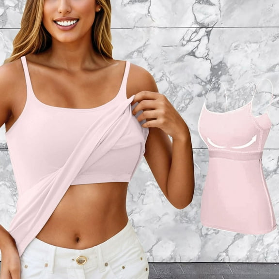 SHITINN Ladies' Rims Bra Strap Vest with Chest Pad and Small Inner Tube Top 3 Shirts Lace Cold Shoulder Top 34b Shelf Bra Adult Tops for Women Nylon Active Tops for Women plus Size 4x Women Top