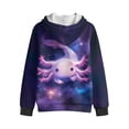 thumbnail image 5 of Uorisanigo Zip-Up Hoodie for Kids Casual Sweatshirt Jacket Fuzzy Fur Athletic Sweatshirts Purple Galaxy Axolotl Long Sleeve Hooded Coat Fashion Winter Outwear Fall Coat Outfit, 5 of 8