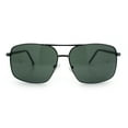 thumbnail image 6 of Mens Classic Iconic Rectangle Metal Rim Officer Agent Spring Hinge Sunglasses Gunmetal - Green, 6 of 8