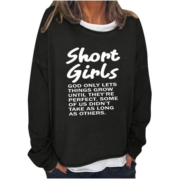 Sudadera de gran tamaño con estampado de letras y texto divertido para mujer, cuello redondo, manga larga, suelta, blusa individual Pompotops gfhjh18865