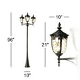 thumbnail image 6 of John Timberland Bellagio Vintage Outdoor Post Light Veranda Bronze 3-Light Street Lantern 96" Clear Hammered Glass for Exterior Barn Deck House Porch, 6 of 7