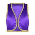 thumbnail image 3 of Zaldita Arabian Prince Outfit For Kids Boys Golden Braided Vest Satin Bloomers Pants Purple 16, 3 of 7