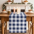 thumbnail image 3 of Navy Blue and White Grid Table Runner 36 Inches Long,Kitchen Dining Tablerunners Pastoral Farm Theme Linen Table Runners Dresser Scarves for Home Dinner Wedding Holiday Party Decor, 3 of 9