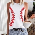 thumbnail image 4 of Hauts d'Été pour Femmes, Blouses Décontractées Élégantes 2024, T-Shirts Sans Manches à Col Rond, Imprimé Baseball, 4 of 4