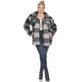 thumbnail image 4 of White Mark Women's Plaid Sherpa Shacket Jacket, 4 of 5