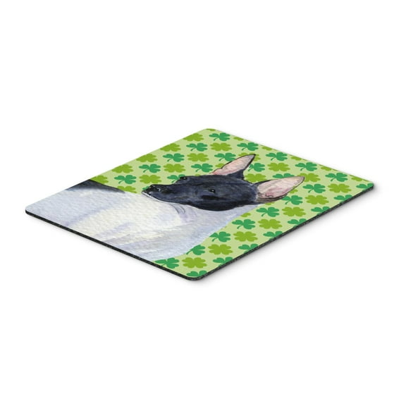 "Rat Terrier St. Patricks Day Shamrock Portrait Mouse Pad Hot Pad or Trivet"