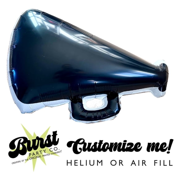 Black Cheer Megaphone Balloon 27"