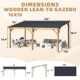 thumbnail image 6 of AECOJOY 16' x 10' Wood Gazebo, Outdoor Heavy Duty Wooden Pergola on Clearance, Patio Lean to Hardtop Awnings, 6 of 8
