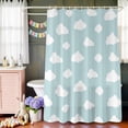 thumbnail image 6 of White Clouds Pattern Shower Curtain Set with Hooks, Sky Blue Waterproof Fabric Bathroom Curtains Decor Home Accessories,72X 96 Inch Extra Long, 6 of 9