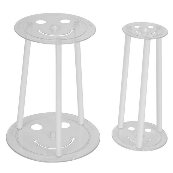 20 Pieces White Plastic Cake Sticks Support Rods with 4 Pieces Cake Separator Plates Cakes and 12 Pieces Clear Cake