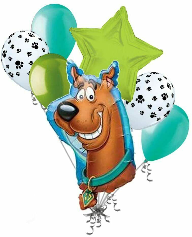 Scooby Doo 5 pc Balloon Bouquet 7th Birthday Party Supplies Decorations Balloons 