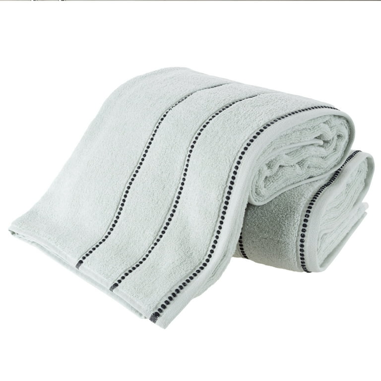 Shop Breeze Jacquard Wavy Border Zero Twist Cotton Towel Set White, Bath  Towels