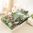 thumbnail image 4 of Manfei Kawaii Fox Twin Sheets,Cute Bear Print Bedding,Green,3pcs,1 Fitted Sheet and 1 Pillowcase, 4 of 6