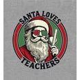 thumbnail image 5 of Santa Loves Teachers Women's Heather Gray Crew Neck Short Sleeve Crop Tee-Medium, 5 of 6